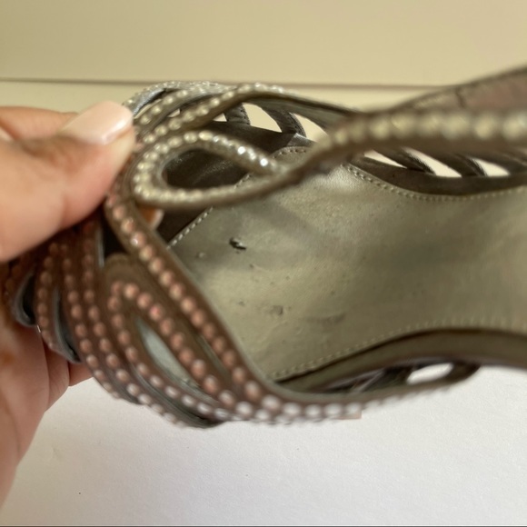 Papell Studio Rhinestone Heel Sandals #6W - Picture 10 of 12